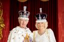 King Charles III and Queen Camilla are pictured in the Throne Room at Buckingham Palace