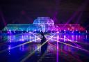 The grand finale of the Christmas illuminations at Kew Gardens is the light show at against the backdrop of the Palm House