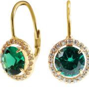 Emerald Halo Drop Earrings, £245